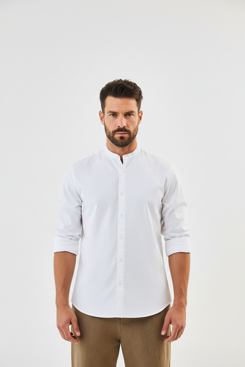 White Short collar Pure Cotton Shirt
